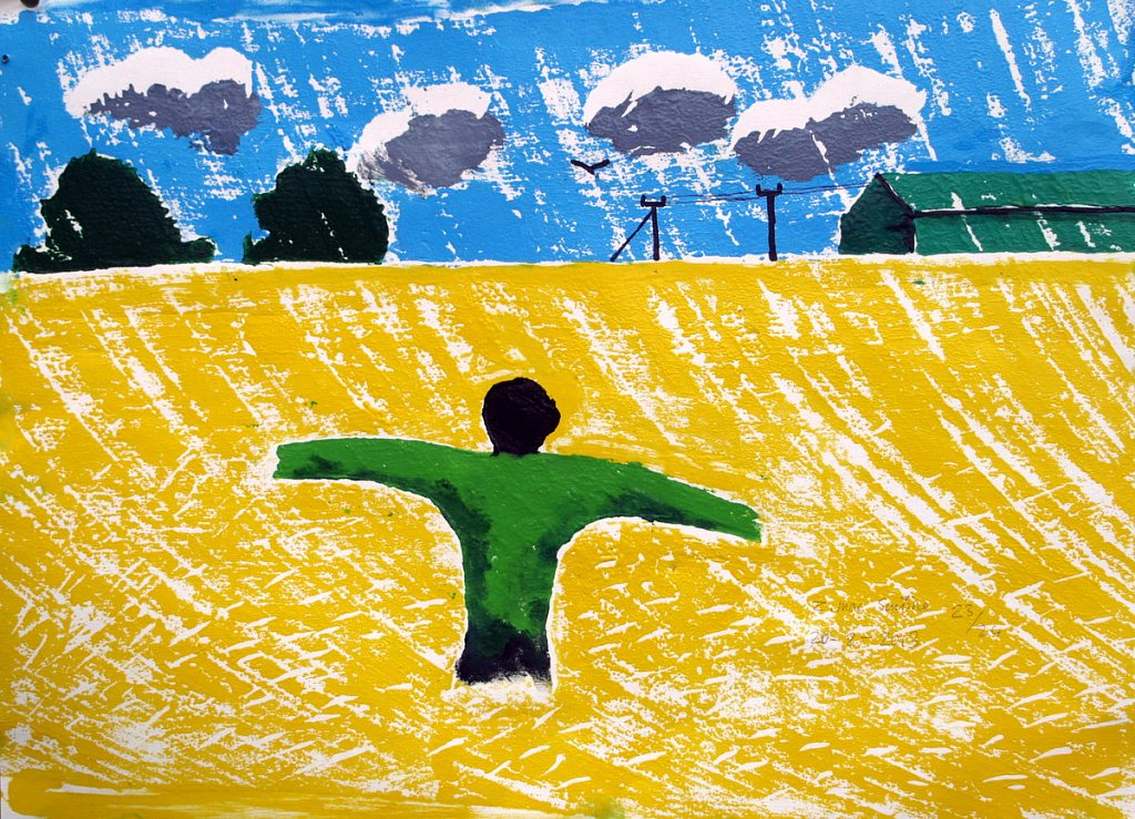scarecrow in cornfield by Tadhg McSweeney